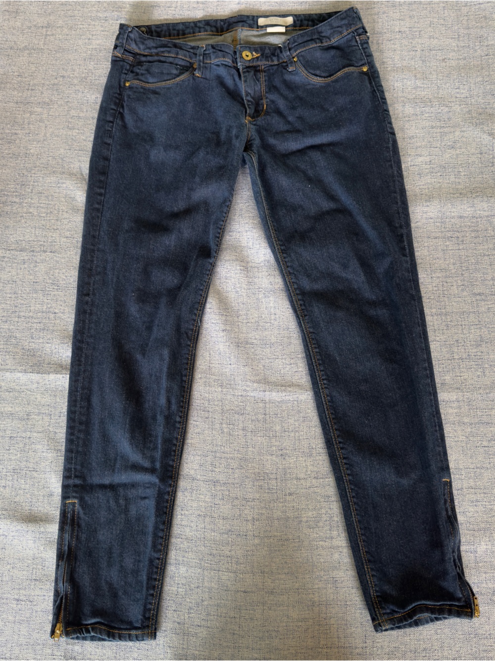 H&M Dark Blue Skinny Jeans with Ankle Zips